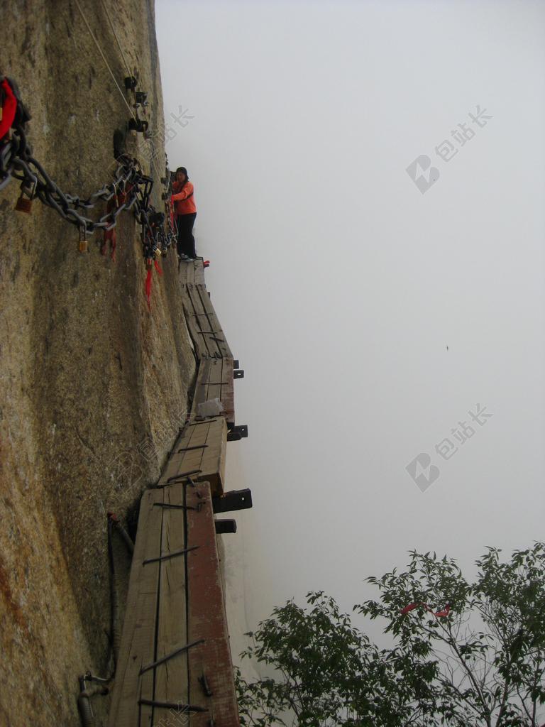 山峰 华山 峭壁 惊险 中国