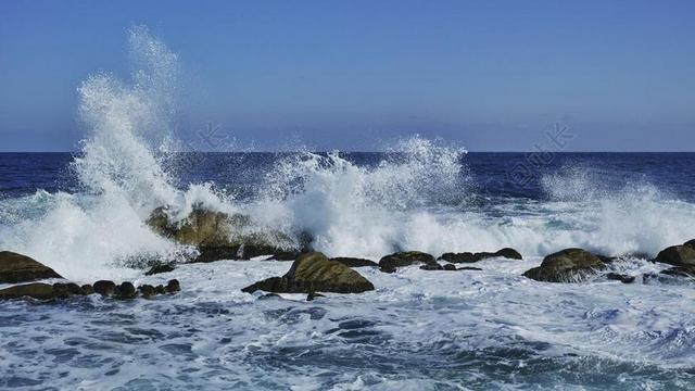 波 海 拍岸浪 市注文津 蓝色的大海 冬海 南斯拉夫联盟共和国