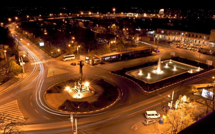 夜晚现代城市交通高架桥立交桥背景图片