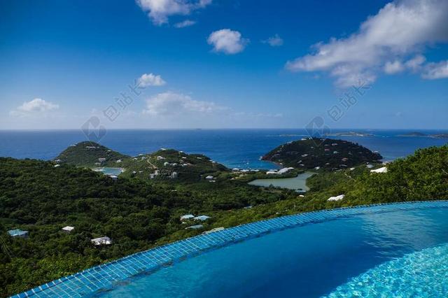无边泳池 游泳 池 查看 全景 海岸 岸 海洋 海 度假