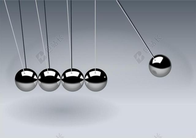 牛顿的摇篮 球 行动 反应 插图
