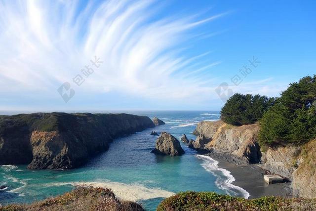 海景 岬角 门多西诺 国家公园 加利福尼亚州 海 海岸 海洋