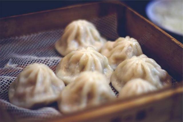 餐饮时尚蒸笼点心背景图片