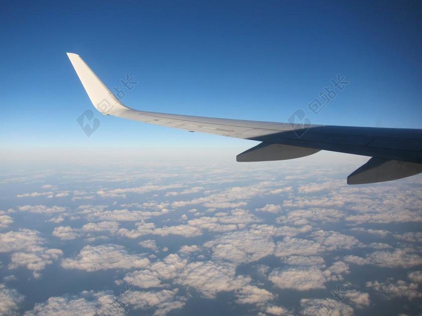 飛機 機翼 高空 天空 云 视图