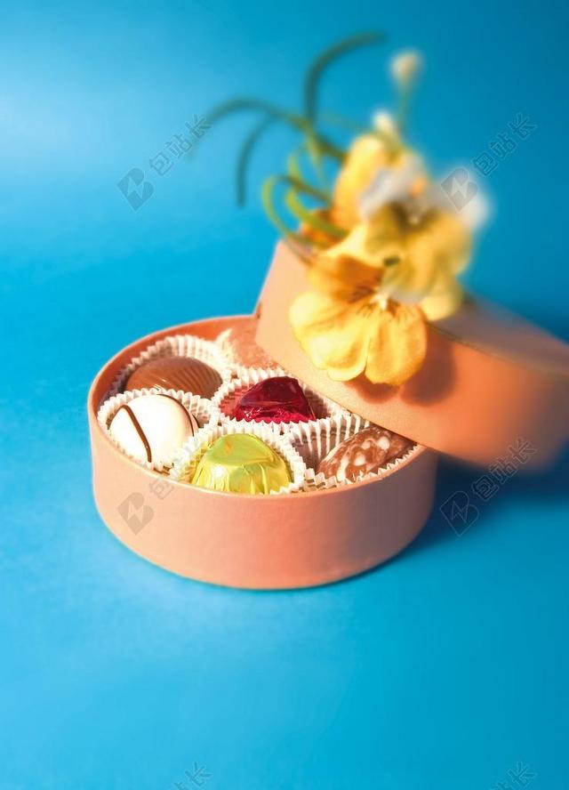 巧克力 盒 糖果 礼物 特写 选择 食品 食用 吃 庆典
