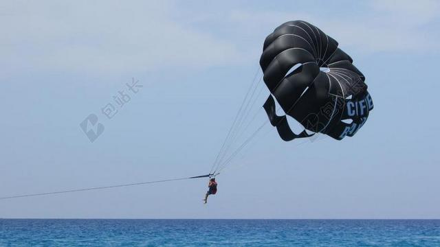 滑翔伞 海上运动 飞 天空 极端 降落伞 活动 休闲 自由