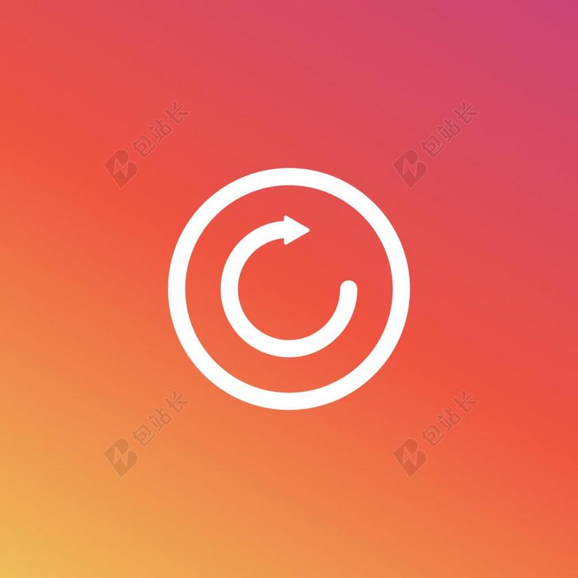 INSTAGRAM的 重新加载 图标 刷新 符号 重复 旋转