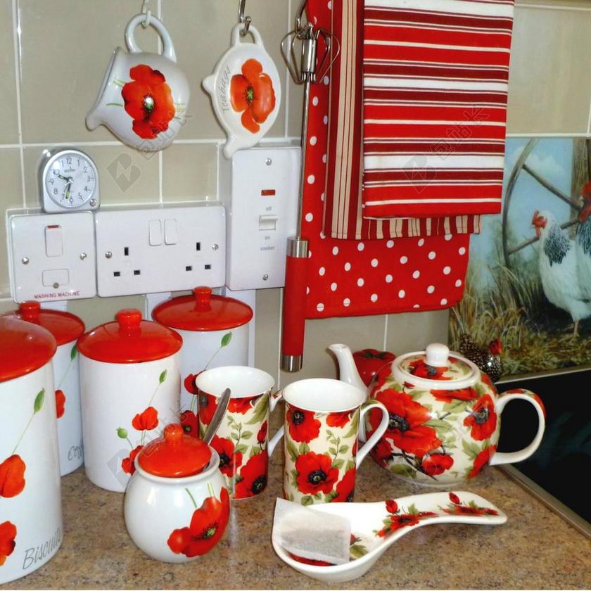 彩色餐饮餐具现代厨房杯子罐子等餐具设计背景图片