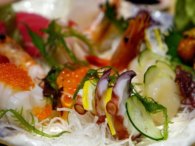 刺身 三文鱼 食品 海鲜 日本 蔬菜 原 新鲜 传统的美食