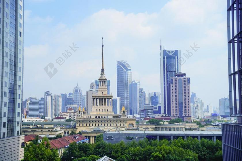 时尚上海城市景色背景图片