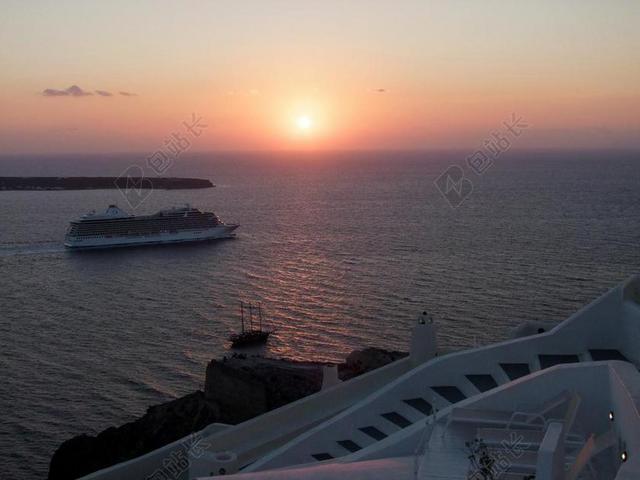 日落 海 天空 船 船舶 游轮 ABENDSTIMMUNG