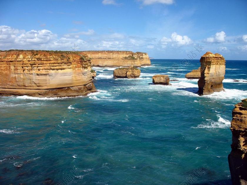 自然墨尔本海景背景图片