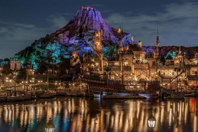 迪斯尼 迪斯尼海洋 夜景 光 光明 日本 建筑 建设 颜色