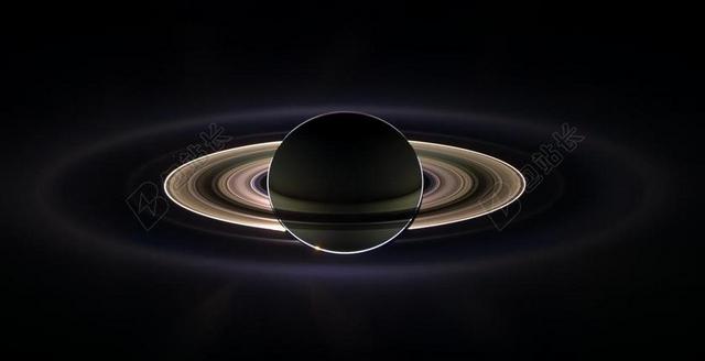 宇宙特写土星的背面背景图片