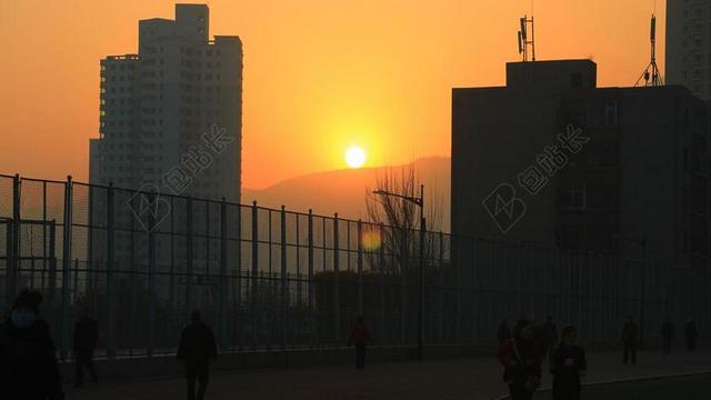 摄影 兰州 校园 操场 日出