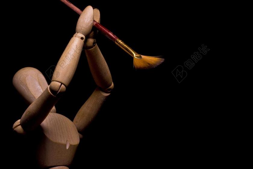 积极 我鼓励 油漆 画笔 黑 雪人 艺术