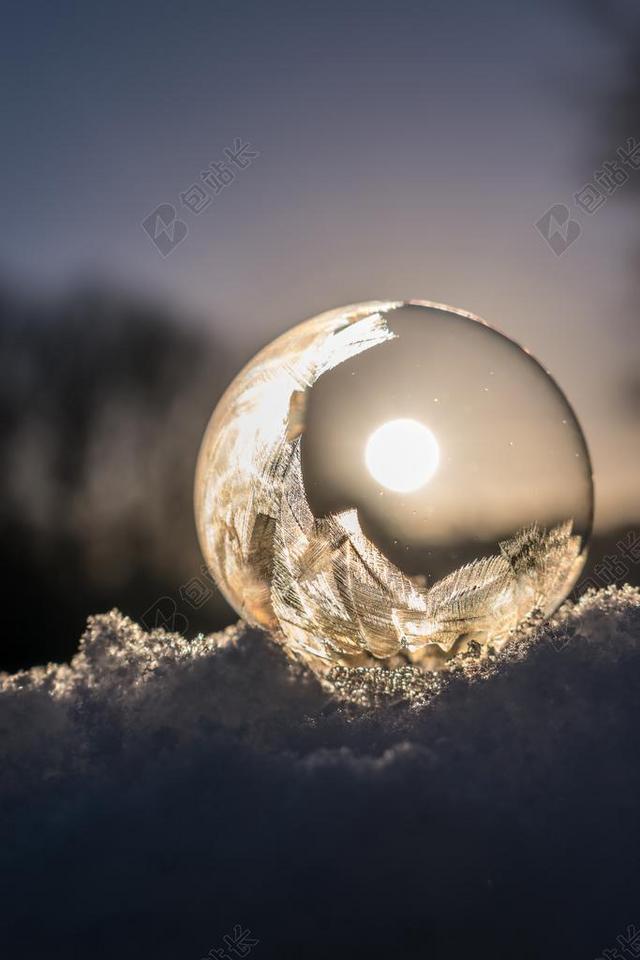 肥皂泡沫 冻结 冰冻泡泡 冬天 EISKRISTALLE 寒冬