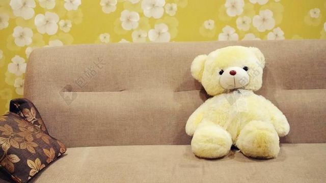 婴儿玩具 棕色 坐垫 花壁纸 绿色 儿童玩具 沙发 毛绒玩具