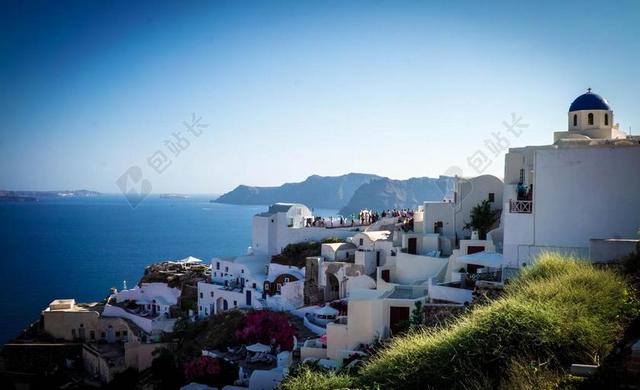 伊亚 圣托里尼 希腊 岛 海 爱琴海 CYCLADES 夏天