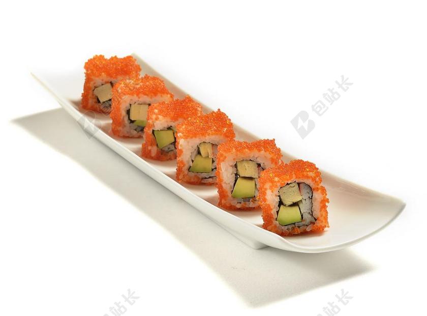 加州卷鱼食品用餐美味背景图片