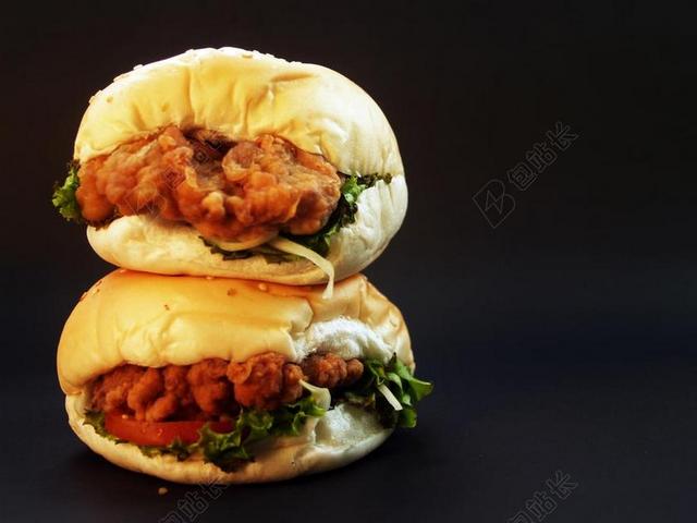 汉堡烤三明新鲜美味好吃食物快餐店背景图片