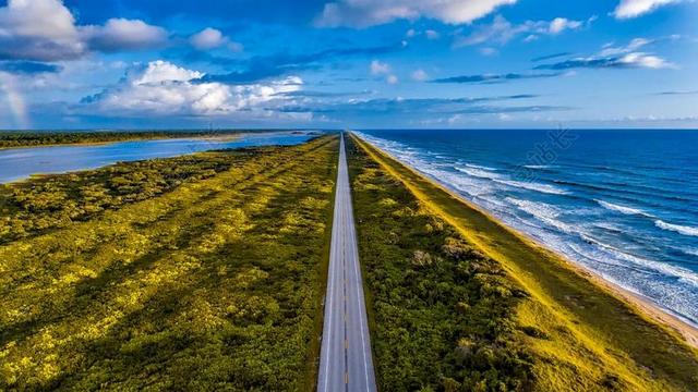 佛罗里达 天空 云 海 海洋 波 大西洋 路 公路 假期