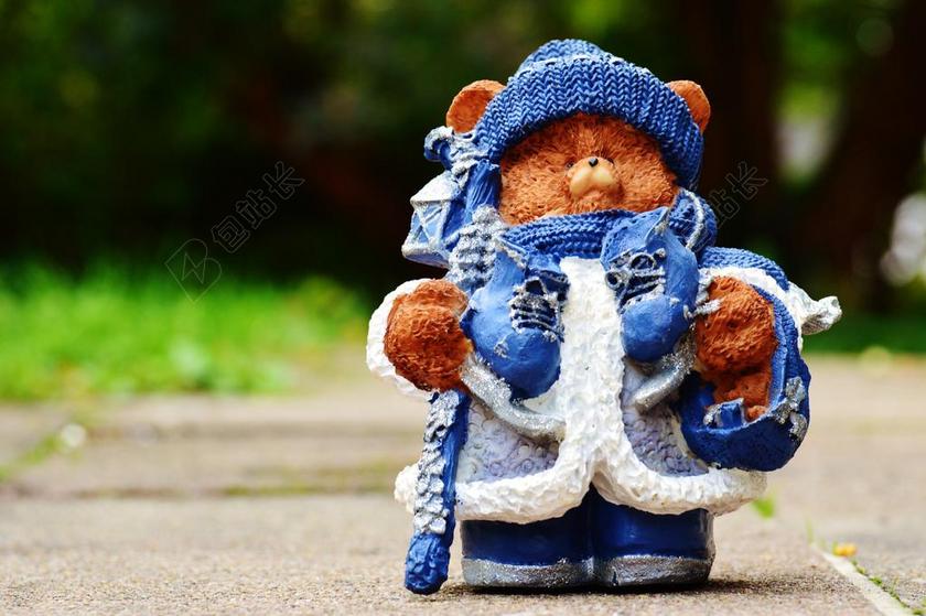 冬天熊泰迪熊寒冬装饰可爱背景图片