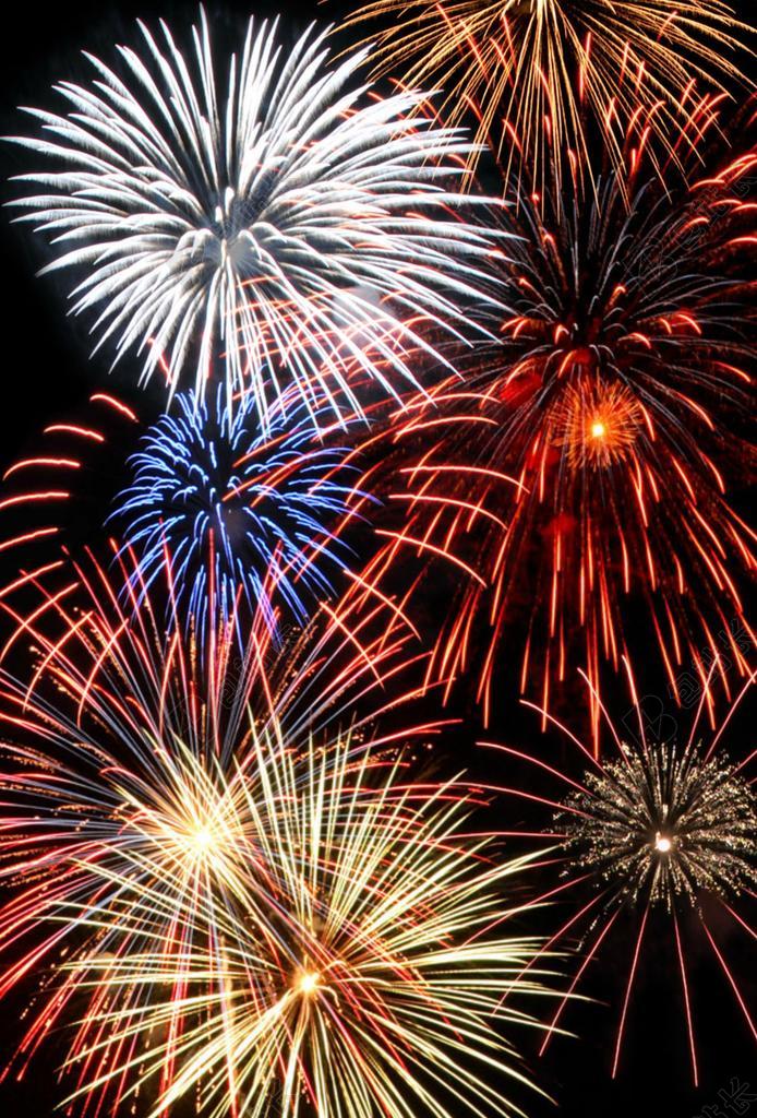 烟花快乐烟火火花夜天空庆典喜悦背景图片