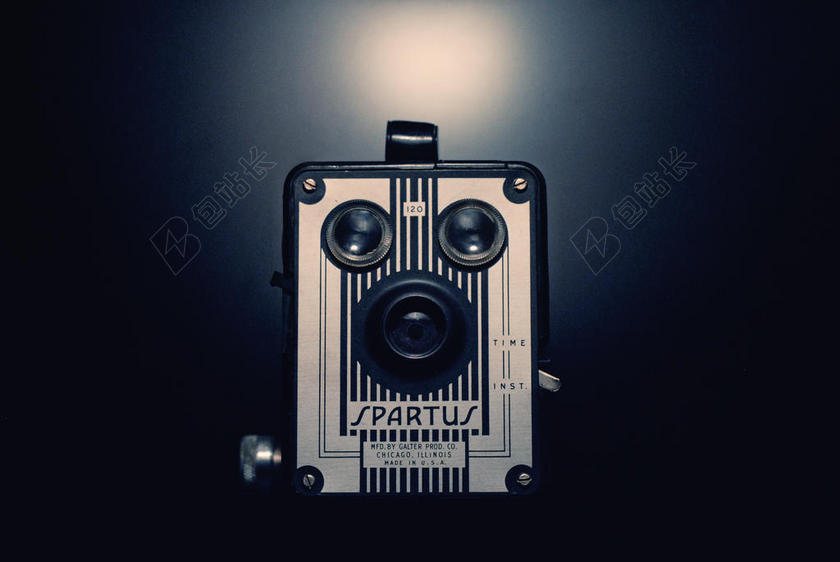 深蓝色摄影唯美相机办公背景图片