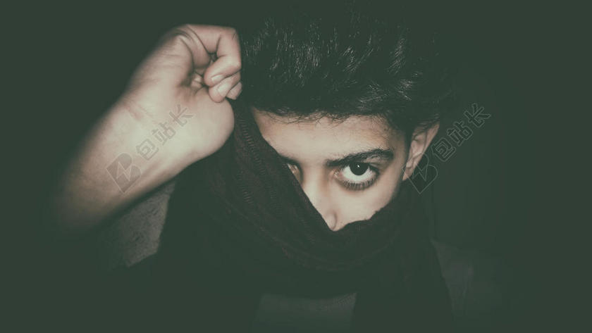 黑色面部特写男士眼睛背景图片