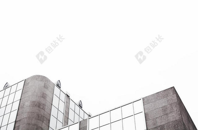 灰白建筑现代大楼的一角建筑设计展示背景图片