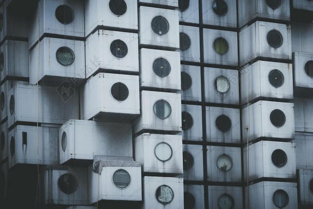 白色的方块建筑背景图片