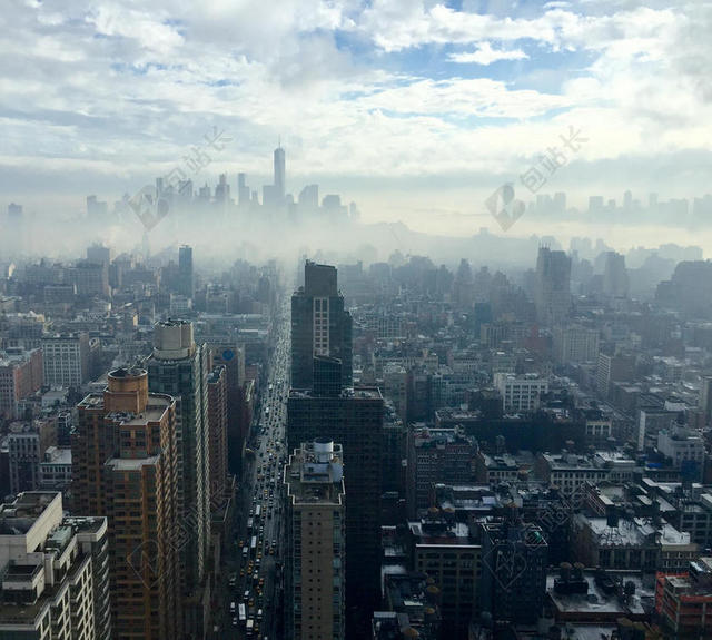 旅游唯美钢筋丛林城市背景图片