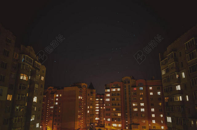 建筑繁华夜幕下的霓虹都市城市夜景背景图片