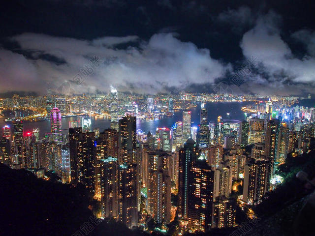 黑色旅游唯美城市夜景城市背景图片