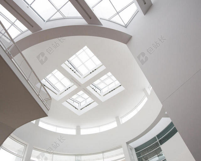 白色建筑现代明亮的白色室内背景图片