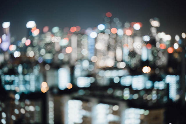 光影模糊霓虹闪烁的城市夜景光影背景图片