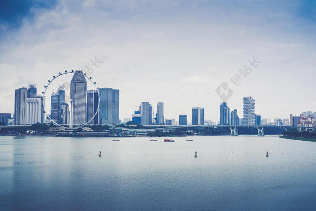 海边的摩天轮背景图片
