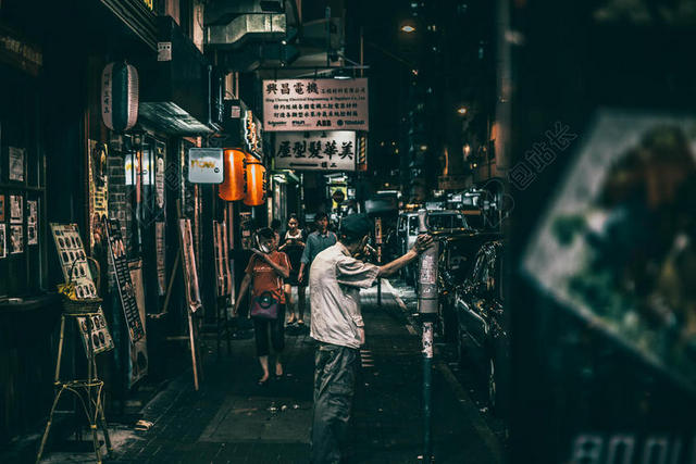 老旧的居民街和居民背景图片