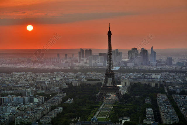 红灰建筑繁华夕阳下的建筑群都市城市景观背景图片