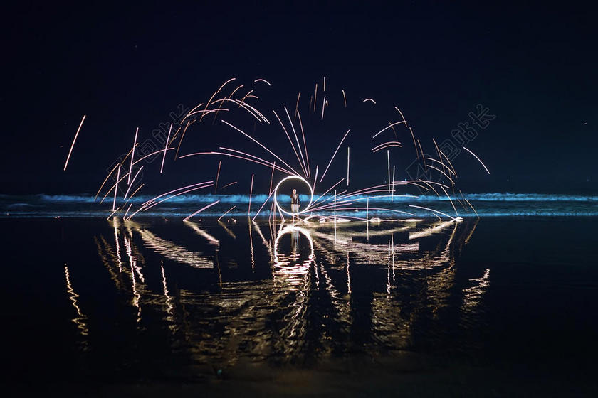 旅游清新灯光城市背景图片