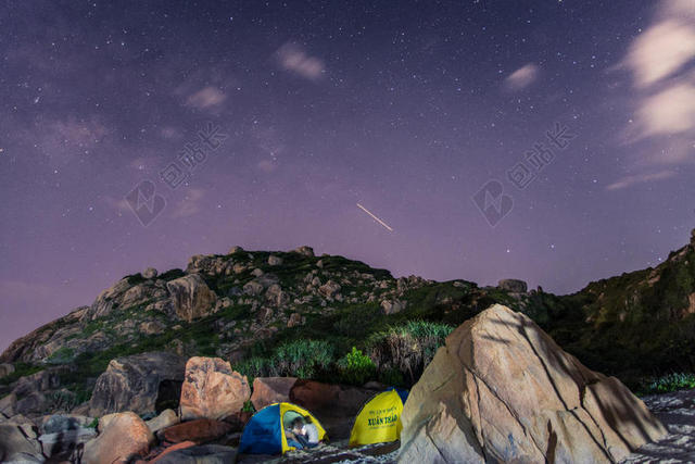 旅游自然山涧星星农村背景图片