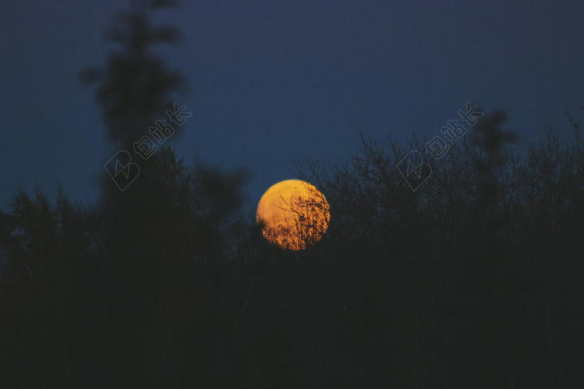 黑黄鲜明夜幕下的夕阳和山野自然落日光影背景图片
