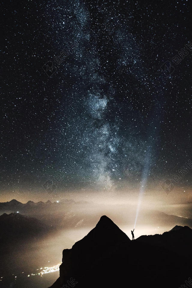 黑色天文自然漫天星星宣传背景图片
