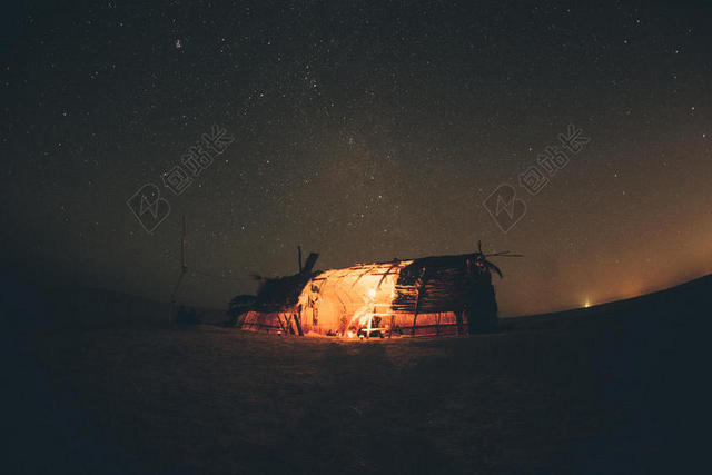 夜晚星空下的帐篷背景图片