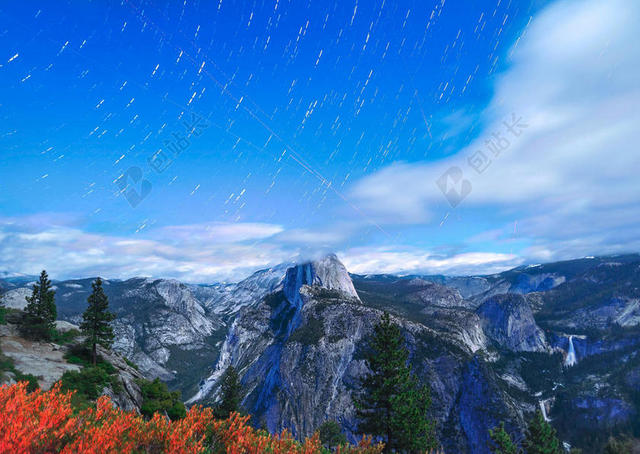 自然清新蓝天白云群山自然山林背景图片