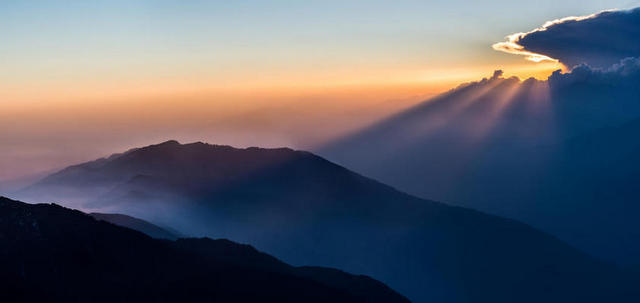 日落 夕阳 太阳 云 云朵 天空