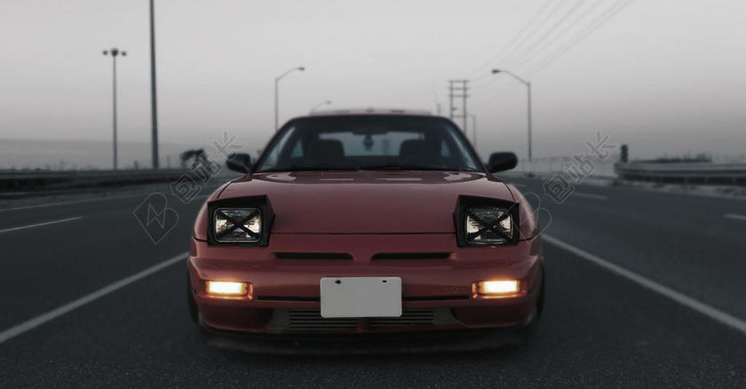 广告时尚飞驰在道路上的跑车宣传背景图片