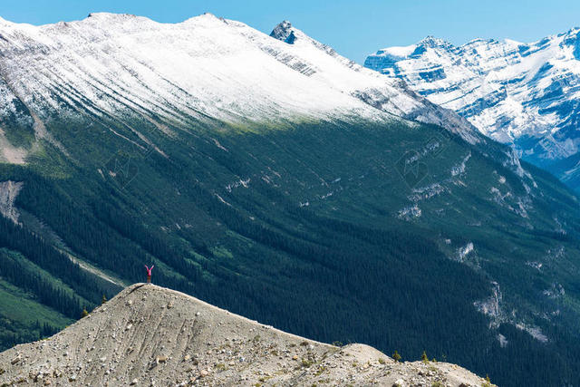 自然层次雪山树林山谷等自然山背景图片