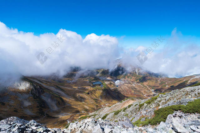 自然美丽蓝天下的白云山谷等山自然背景图片 包站长 自然美丽蓝天下的白云山谷等山自然背景图片 包站长